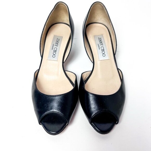 Jimmy Choo Black Peep Toe Heels - Picture 1 of 5